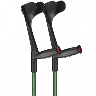 Ossenberg Open-Cuff Soft-Grip Adjustable British Racing Green Crutches (Pair)