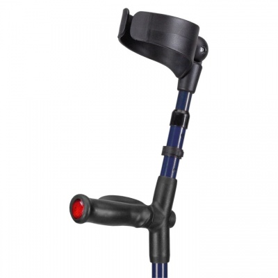 Ossenberg Closed Cuff Comfort Grip Double Adjustable Blue Crutch (Left Handed)