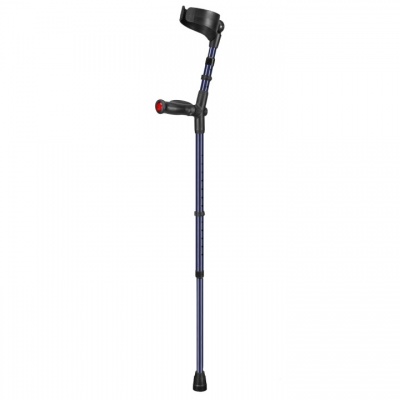 Ossenberg Closed Cuff Comfort Grip Double Adjustable Blue Crutch (Left Handed)