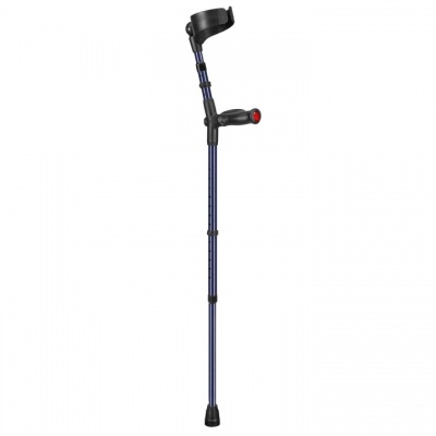 Ossenberg Closed-Cuff Comfort-Grip Double-Adjustable Blue Crutch (Right Hand)
