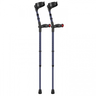 Ossenberg Closed-Cuff Comfort-Grip Double-Adjustable Blue Crutches (Pair)