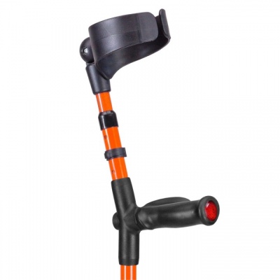 Ossenberg Closed-Cuff Comfort-Grip Double-Adjustable Orange Crutch (Right Hand)