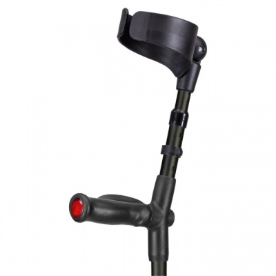 Ossenberg Closed Cuff Comfort Grip Double Adjustable Textured Black Crutch (Left Hand)
