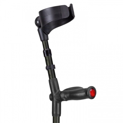 Ossenberg Closed Cuff Comfort Grip Double Adjustable Textured Black Crutch (Right Hand)