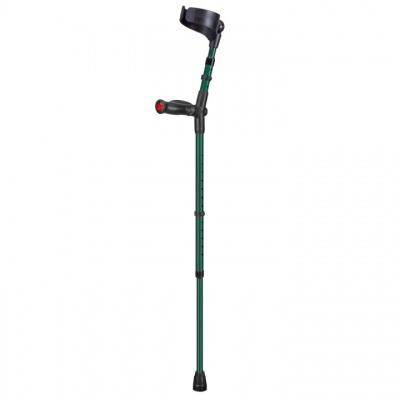 Ossenberg Closed-Cuff Comfort-Grip Double-Adjustable British Racing Green Crutch (Left Hand)