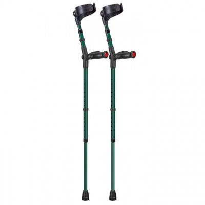 Ossenberg Closed-Cuff Comfort-Grip Double-Adjustable British Racing Green Crutches (Pair)