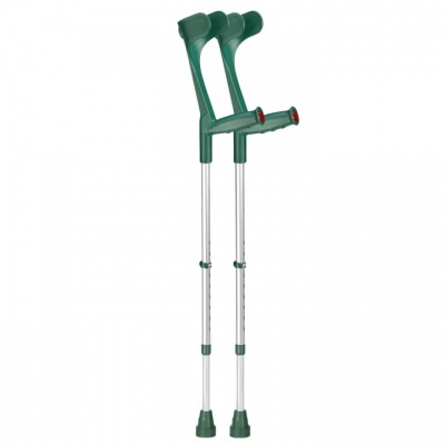 Ossenberg Open-Cuff Adjustable Green Crutches (Pair)