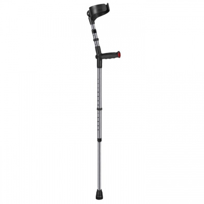 Ossenberg Closed-Cuff Soft-Grip Double-Adjustable Grey Crutch