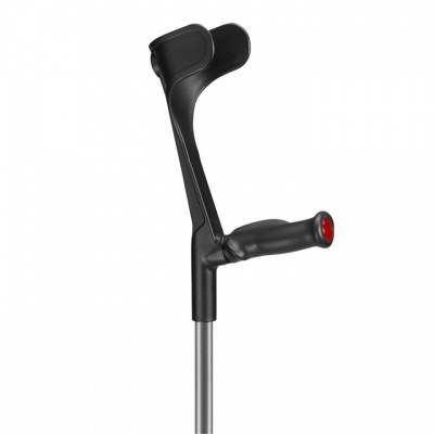Ossenberg Open-Cuff Comfort-Grip Adjustable Grey Crutch (Right Hand)