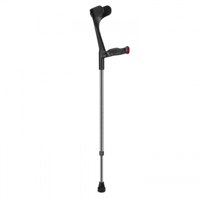 Ossenberg Open-Cuff Comfort-Grip Adjustable Grey Crutch (Right Hand)