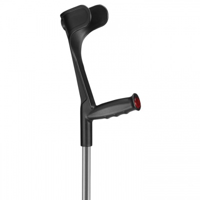 Ossenberg Open-Cuff Soft-Grip Adjustable Grey Crutch