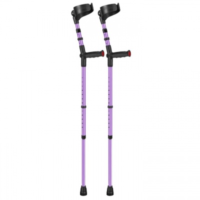 Ossenberg Closed-Cuff Soft-Grip Double-Adjustable Lilac Crutches (Pair)