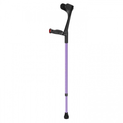 Ossenberg Open-Cuff Comfort-Grip Adjustable Lilac Crutch (Left Hand)