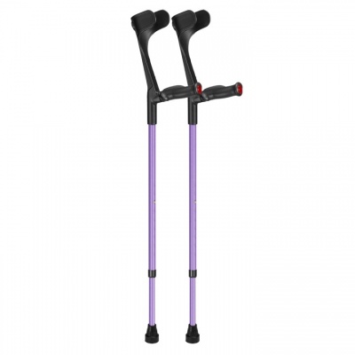 Ossenberg Open-Cuff Comfort-Grip Adjustable Lilac Crutches (Pair)