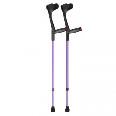 Ossenberg Open-Cuff Soft-Grip Adjustable Lilac Crutches (Pair)