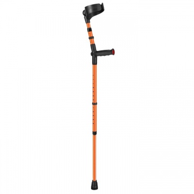 Ossenberg Closed-Cuff Soft-Grip Double-Adjustable Orange Crutch