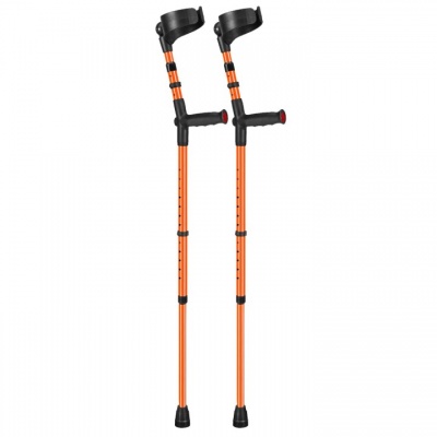 Ossenberg Closed-Cuff Soft-Grip Double-Adjustable Orange Crutches (Pair)