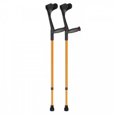 Ossenberg Open-Cuff Soft-Grip Adjustable Orange Crutches (Pair)