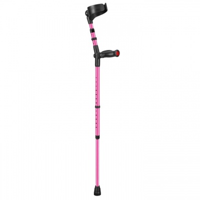 Ossenberg Closed-Cuff Comfort-Grip Double-Adjustable Pink Crutch (Right Hand)