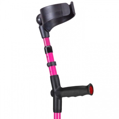 Ossenberg Closed-Cuff Soft-Grip Double-Adjustable Pink Crutch