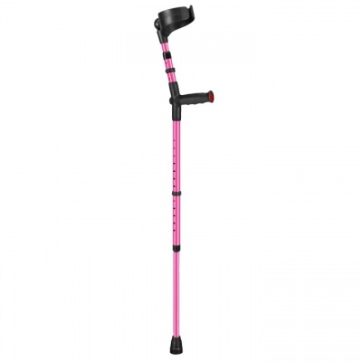 Ossenberg Closed-Cuff Soft-Grip Double-Adjustable Pink Crutch
