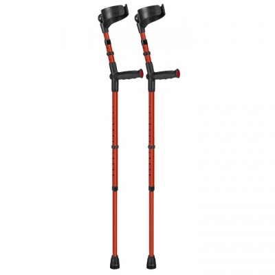 Ossenberg Closed-Cuff Soft-Grip Double-Adjustable Red Crutches (Pair)
