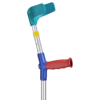 Ossenberg Open-Cuff  Soft-Grip Double-Adjustable Red Junior Crutch
