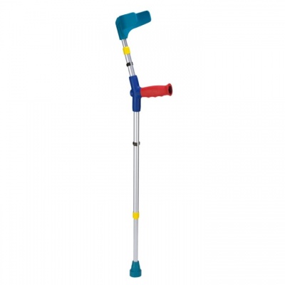 Ossenberg Open-Cuff  Soft-Grip Double-Adjustable Red Junior Crutch