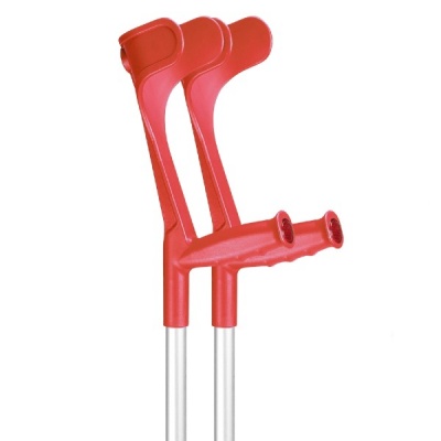 Ossenberg Open-Cuff Adjustable Red Crutches (Pair)