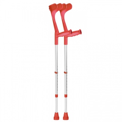 Ossenberg Open-Cuff Adjustable Red Crutches (Pair)