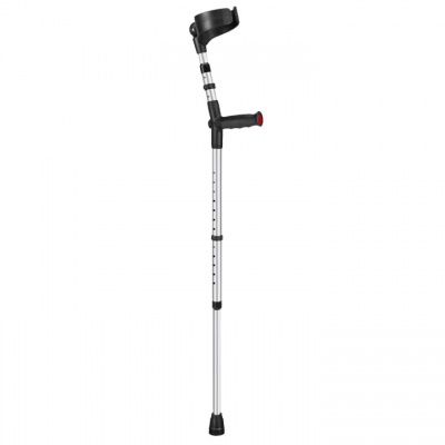 Ossenberg Closed-Cuff Soft-Grip Double-Adjustable Silver Crutch