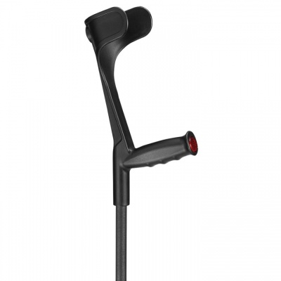 Ossenberg Open-Cuff Soft-Grip Adjustable Textured Black Crutch