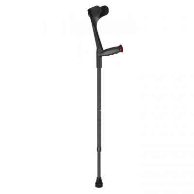 Ossenberg Open-Cuff Soft-Grip Adjustable Textured Black Crutch