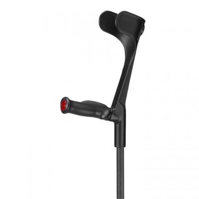 Ossenberg Open-Cuff Comfort-Grip Adjustable Textured Black Crutch (Left Hand)