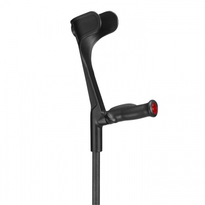 Ossenberg Open-Cuff Comfort-Grip Adjustable Textured Black Crutch (Right Hand)