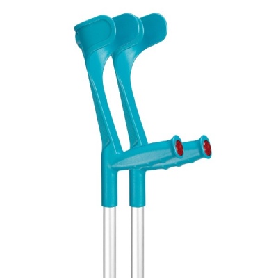 Ossenberg Open-Cuff Adjustable Turquoise Crutches (Pair)