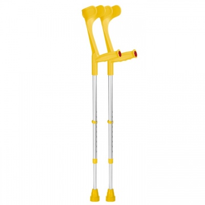 Ossenberg Open-Cuff Adjustable Yellow Crutches (Pair)