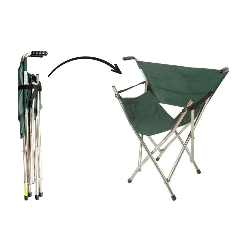 Out and About Green Folding Walking Seat Stick