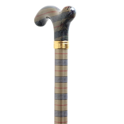 Petite Adjustable Folding Fashion Derby Handle Checkered Walking Cane