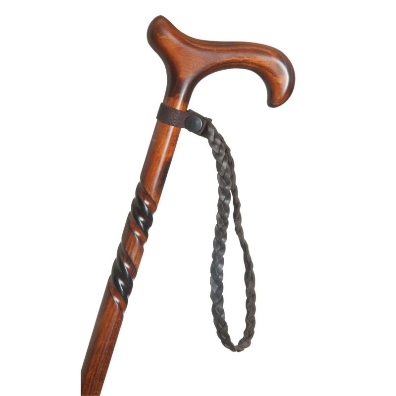Plaited Leather Walking Stick Wrist Loop WalkingSticks.co.uk