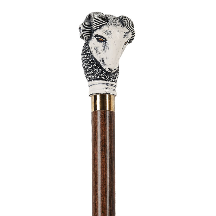 Brass Crutch Boxwood Walking Stick 