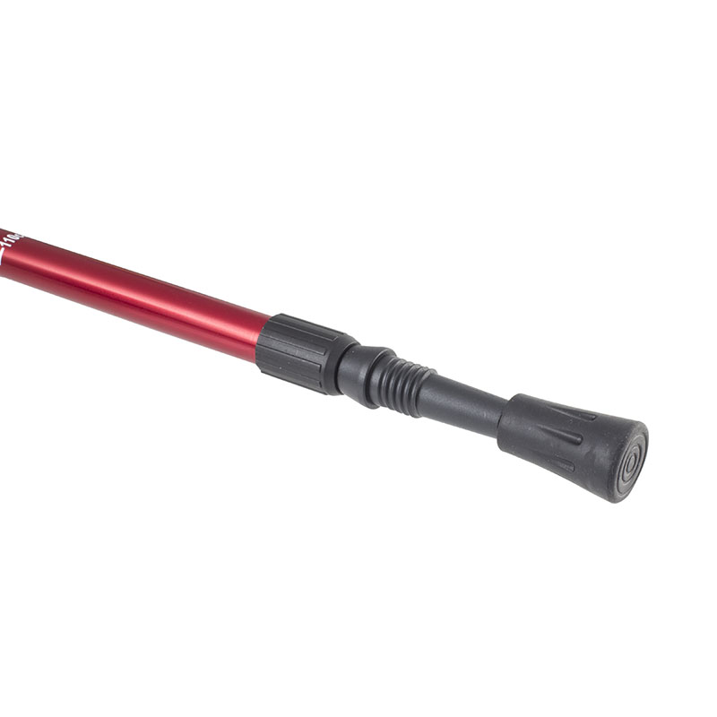 Red Height-Adjustable Hiking Pole with Contoured Handle