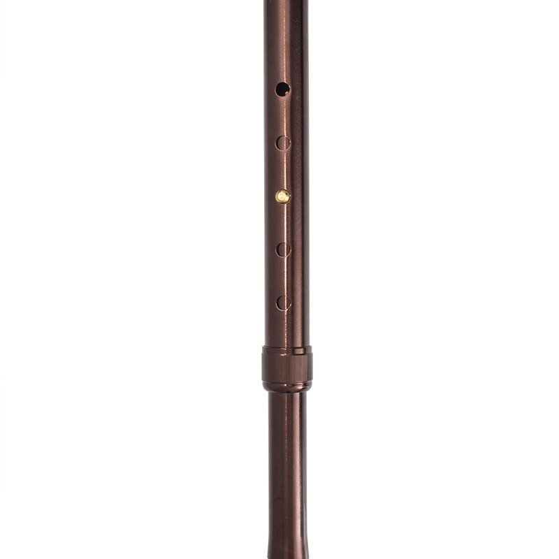 Left-Handed Adjustable Folding Coffee Brown Orthopaedic Walking Cane