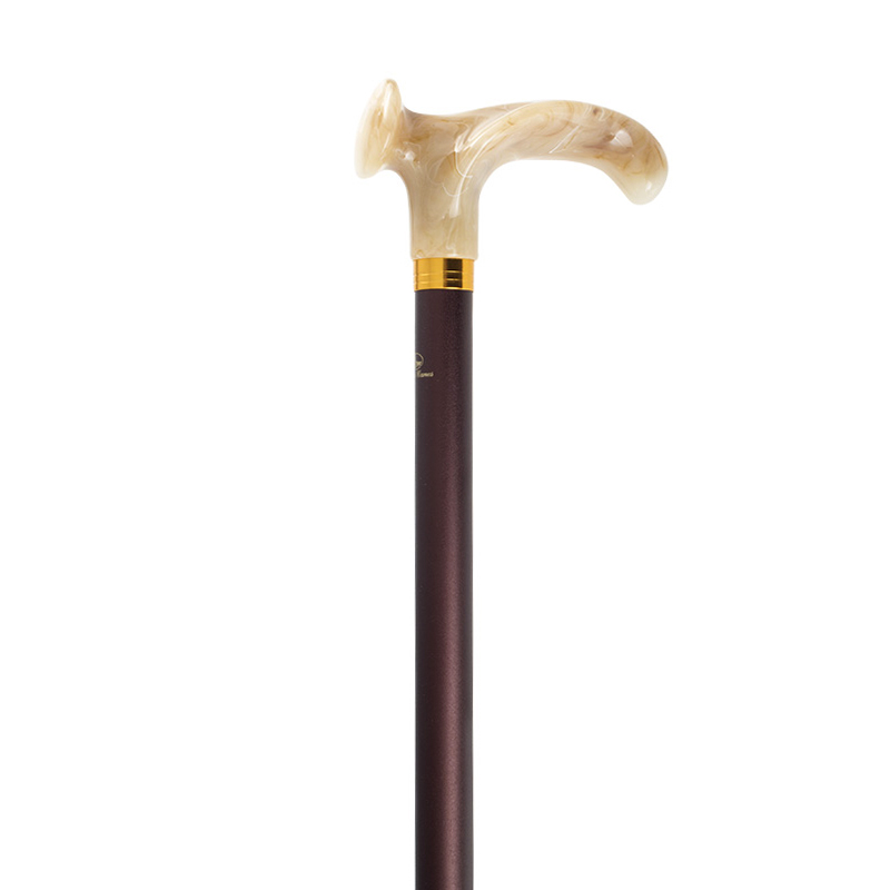 Right-Handed Adjustable Relax-Grip Marbled Cream Orthopaedic Walking Cane