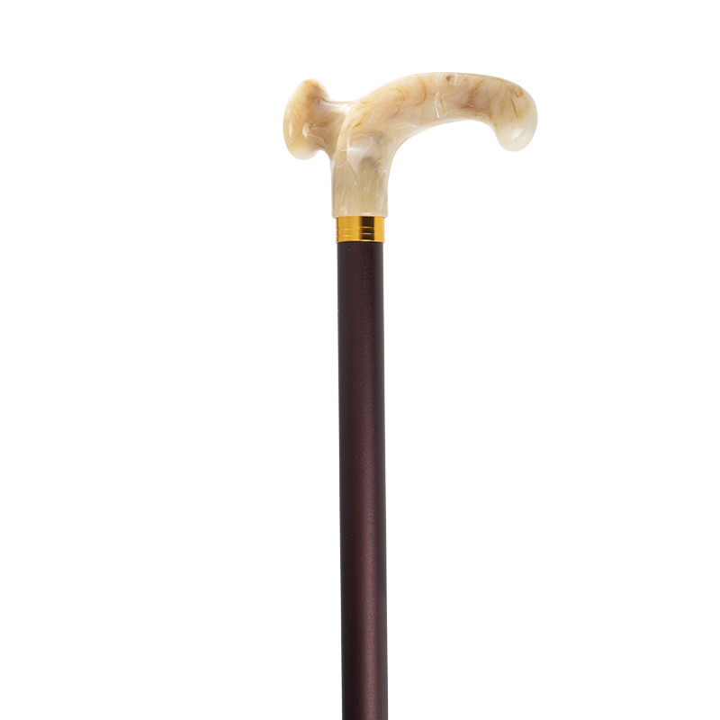 Right-Handed Adjustable Relax-Grip Marbled Cream Orthopaedic Walking Cane