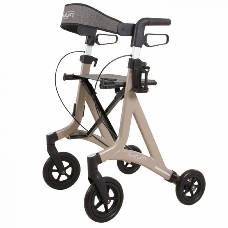 Saturn Folding Height-Adjustable Rollator (Champagne)