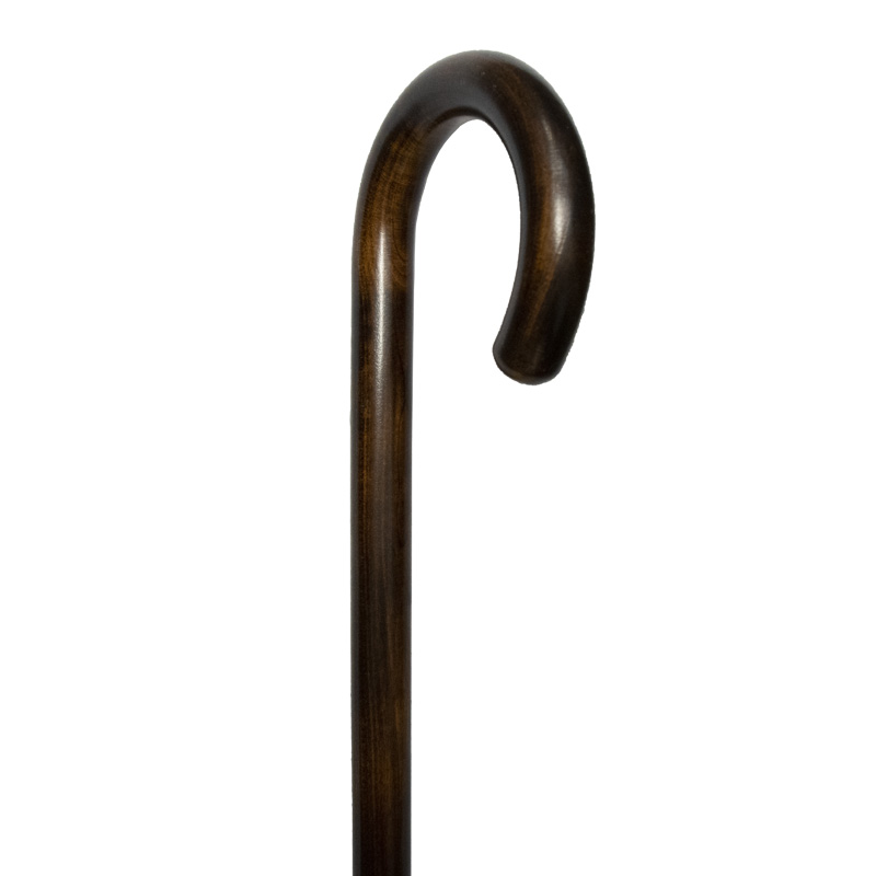 Scorched Maple Crook Handle Walking Stick