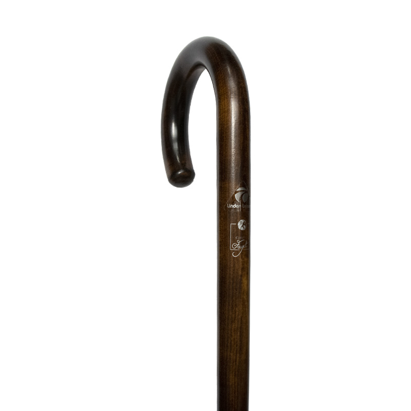 Scorched Maple Crook Handle Walking Stick