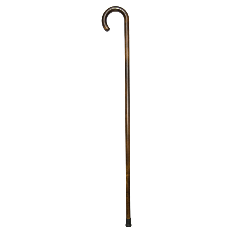 Scorched Maple Crook Handle Walking Stick