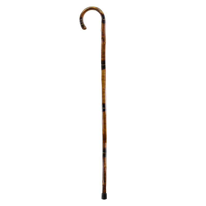 Scorched Chestnut Crook Handle Walking Stick